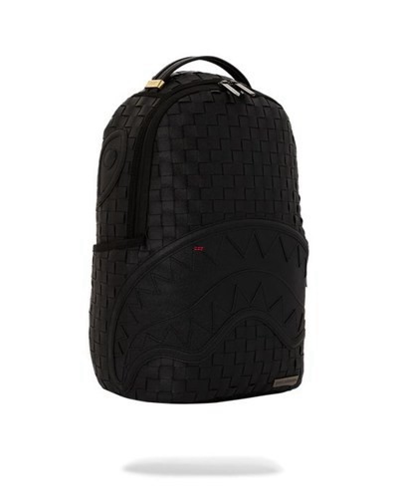 Black Sprayground Handwoven Cut & Sew Backpacks | 53962-KHOZ