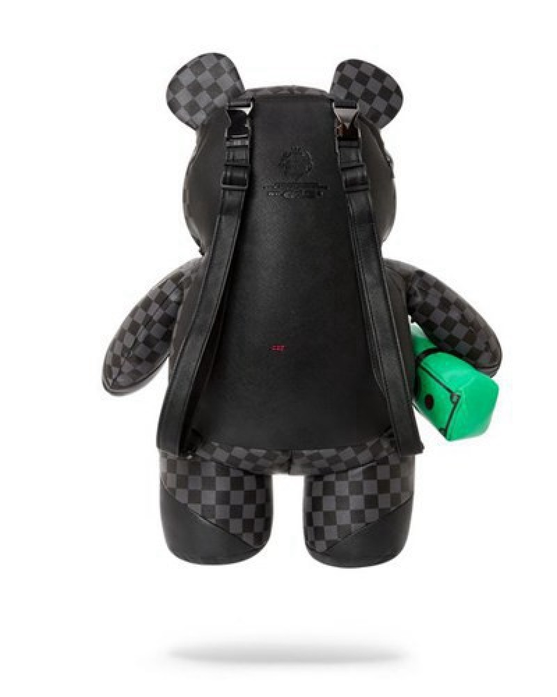 Black Sprayground Henny Aiir To The Throne Moneybear Teddybear Backpacks | 92140-UVHS