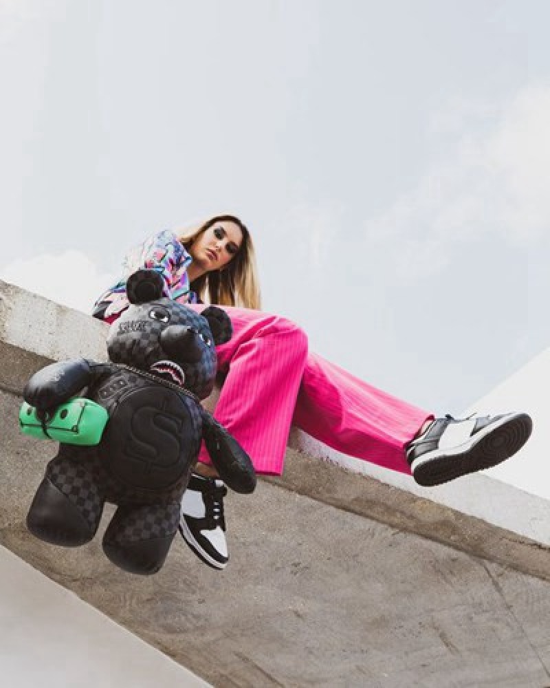 Black Sprayground Henny Aiir To The Throne Moneybear Teddybear Backpacks | 92140-UVHS