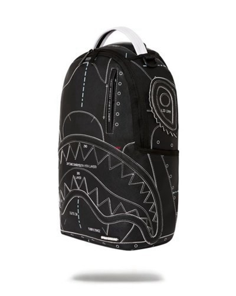 Black Sprayground High Tech (Dlxv) Backpacks | 94816-YFQK