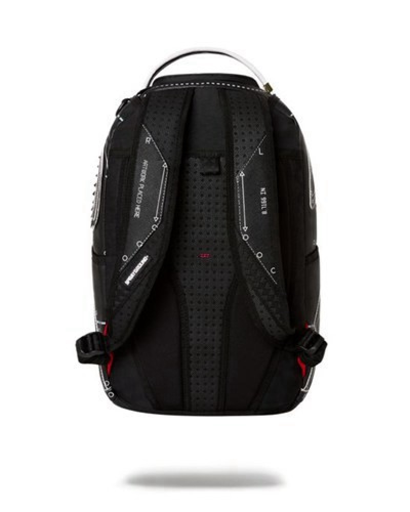 Black Sprayground High Tech (Dlxv) Backpacks | 94816-YFQK