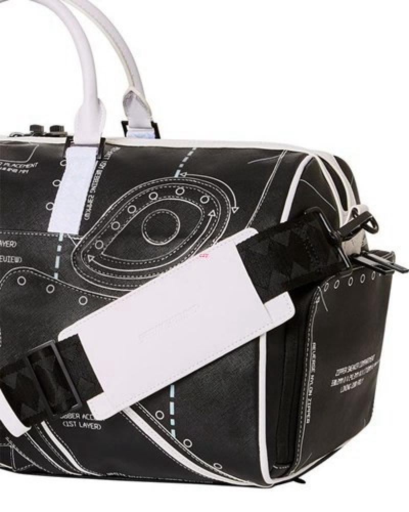 Black Sprayground High Tech Duffle Bags | 30741-KUFV