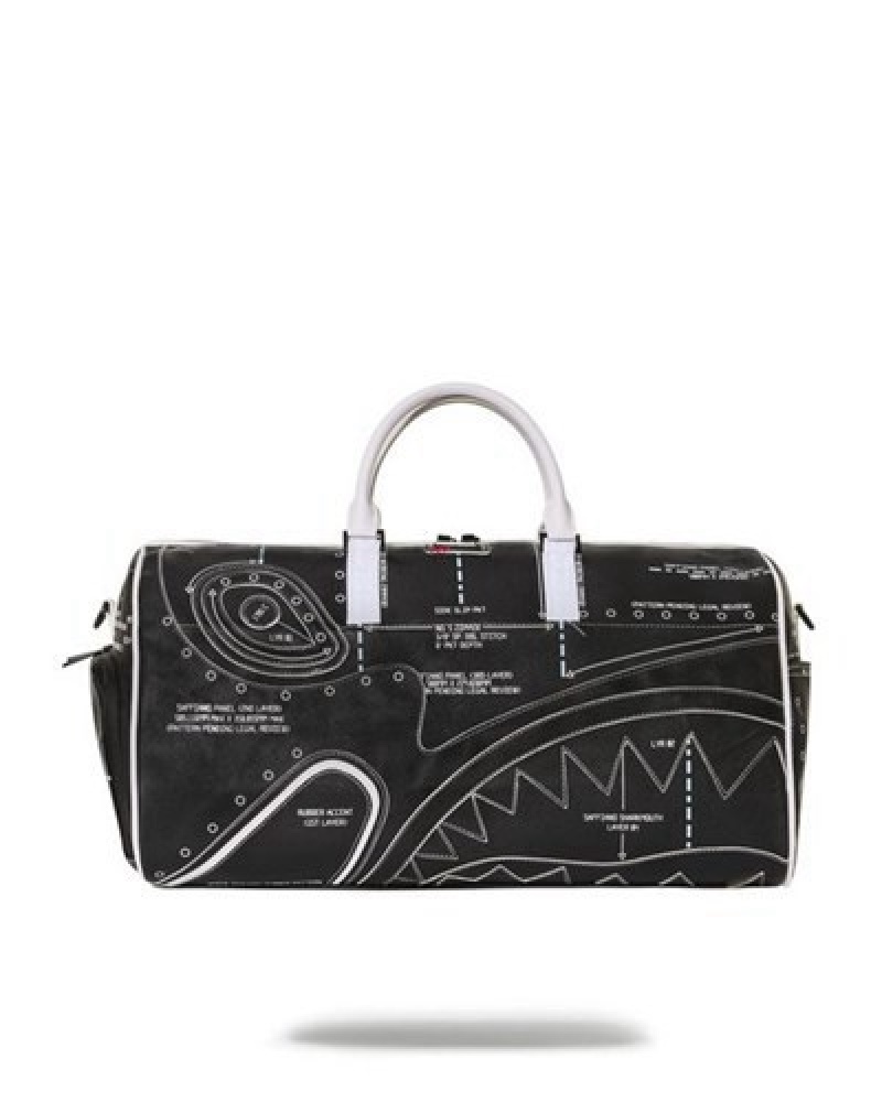 Black Sprayground High Tech Duffle Bags | 30741-KUFV