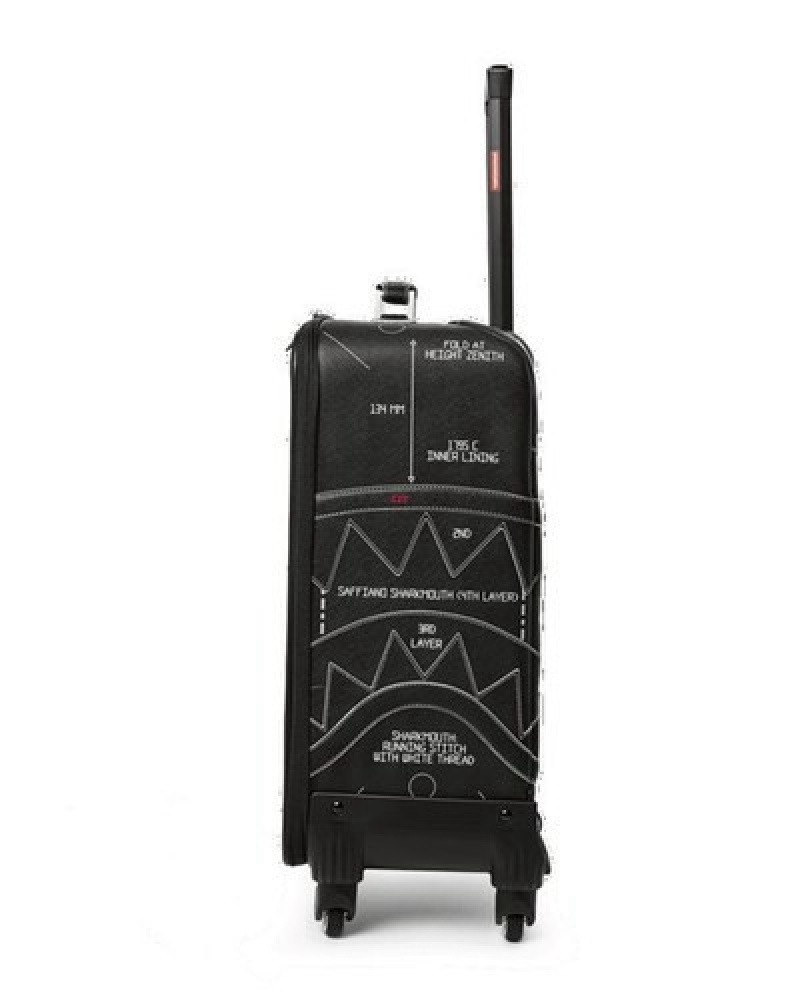 Black Sprayground High Tech Jetsetter Carry-on Luggage | 13862-JIRW