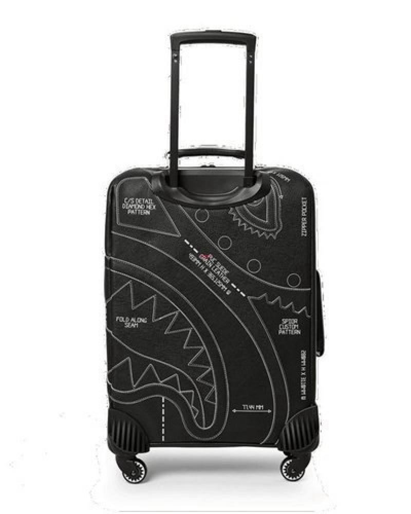 Black Sprayground High Tech Jetsetter Carry-on Luggage | 13862-JIRW