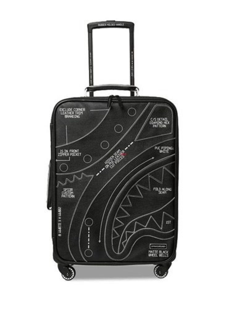 Black Sprayground High Tech Jetsetter Carry-on Luggage | 13862-JIRW