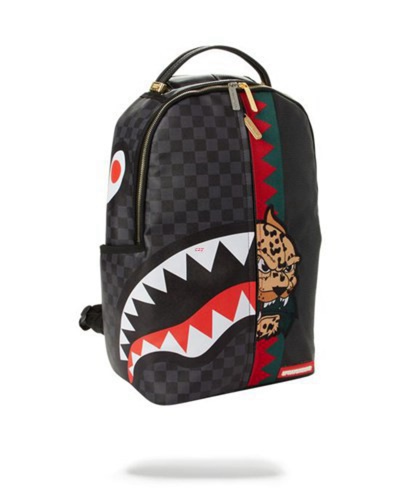 Black Sprayground Italia Diviso Backpacks | 57280-FYMH