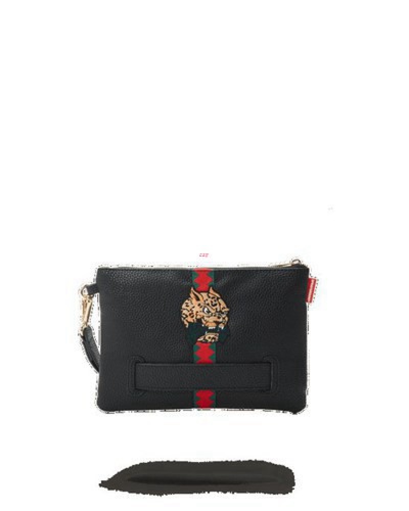 Black Sprayground Italia Diviso Crossover Clutch Bag | 86237-BDYR