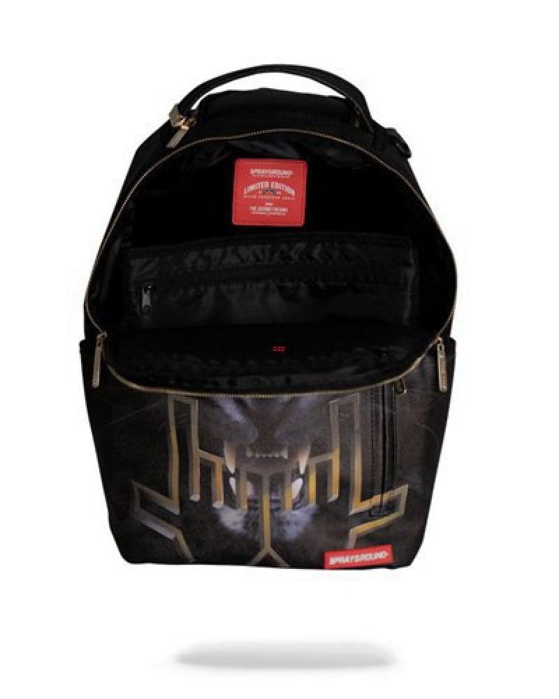 Black Sprayground Jesse Lingard Jungle Panther Backpacks | 84675-XBHA