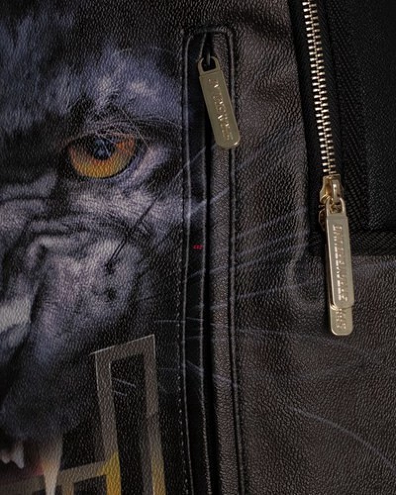 Black Sprayground Jesse Lingard Jungle Panther Backpacks | 84675-XBHA