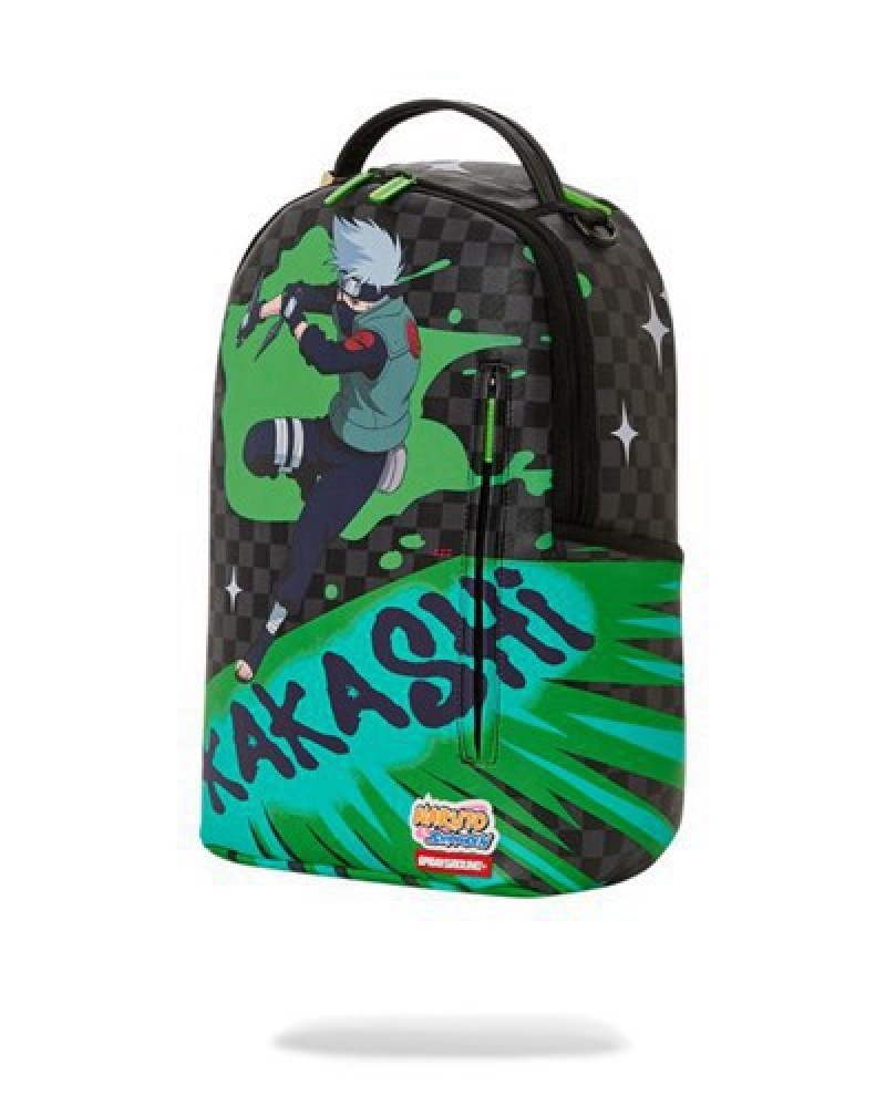 Black Sprayground Kakashi Splash (Dlxv) Backpacks | 65302-ZKBO