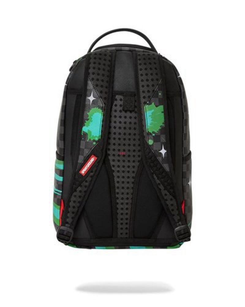 Black Sprayground Kakashi Splash (Dlxv) Backpacks | 65302-ZKBO