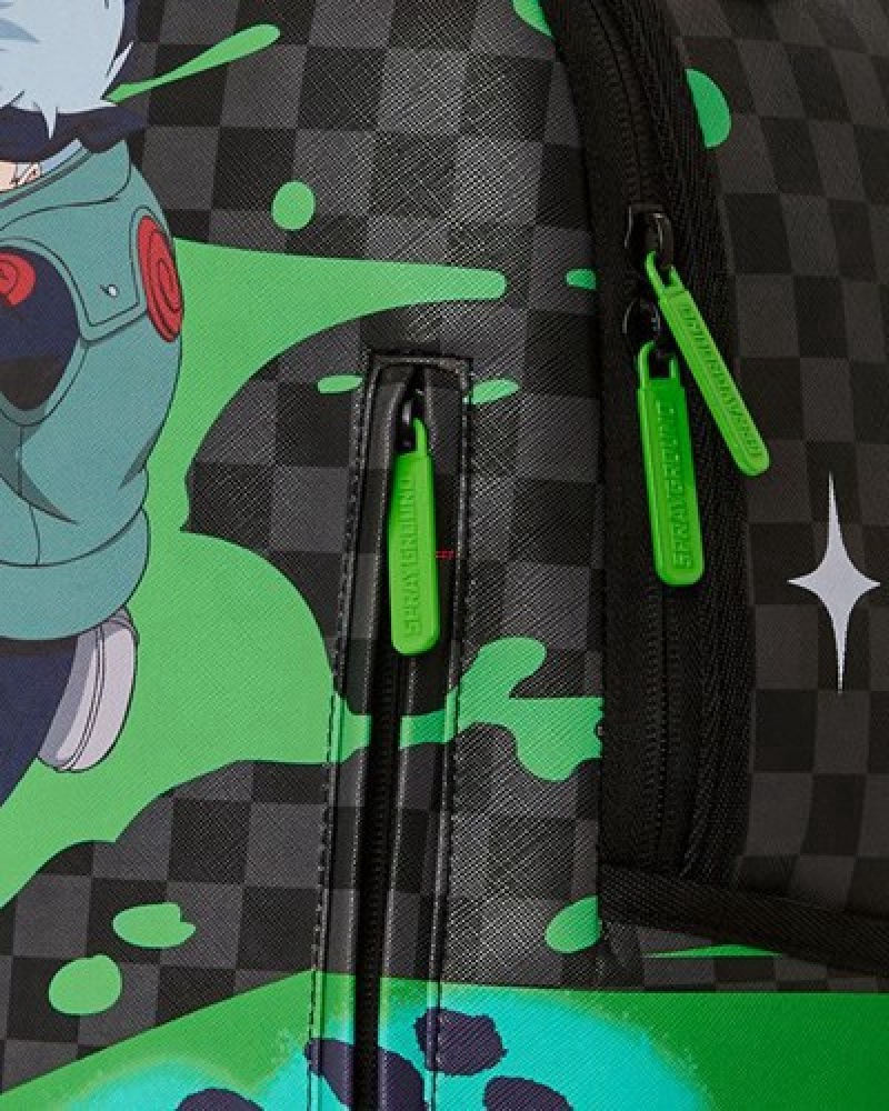 Black Sprayground Kakashi Splash (Dlxv) Backpacks | 65302-ZKBO