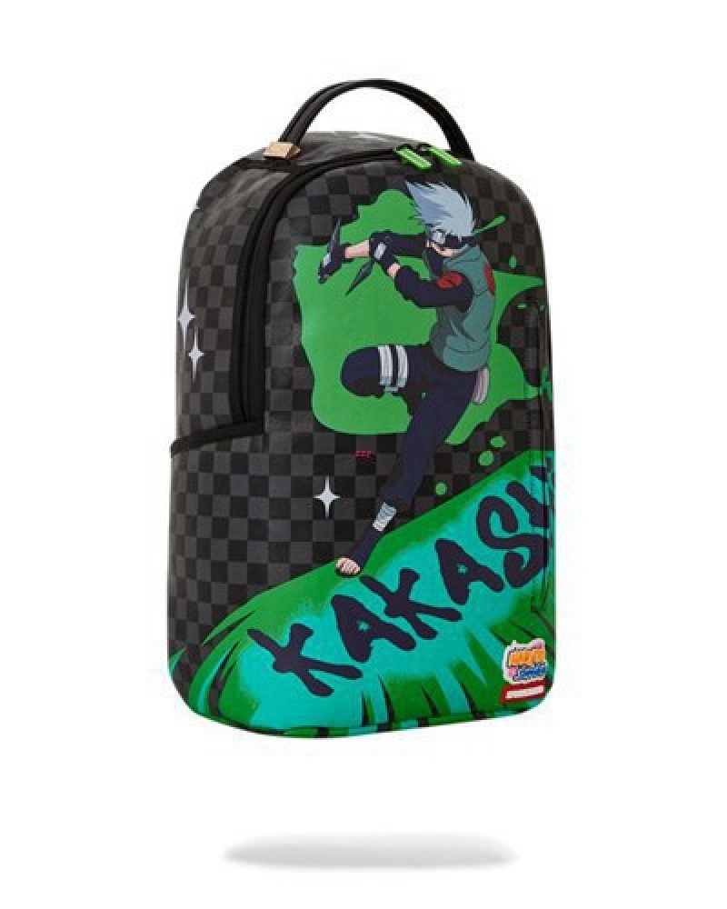 Black Sprayground Kakashi Splash (Dlxv) Backpacks | 65302-ZKBO