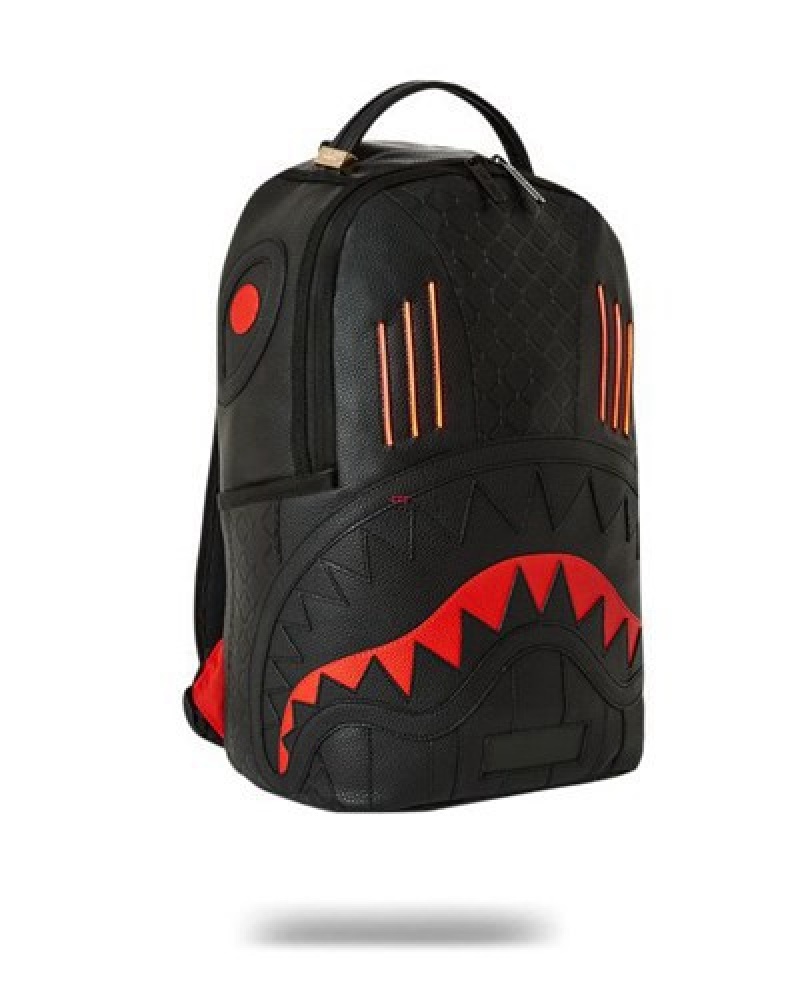 Black Sprayground Knight Rider K.I.T.T. Led Turbo Boost Backpacks | 14320-NEBL