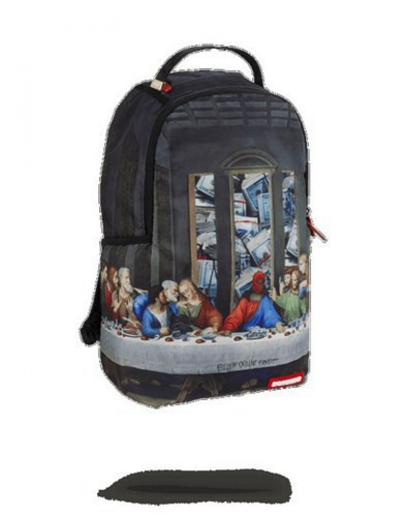 Black Sprayground Last Pay Out Backpacks | 83197-CQJA