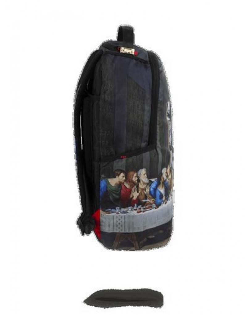 Black Sprayground Last Pay Out Backpacks | 83197-CQJA