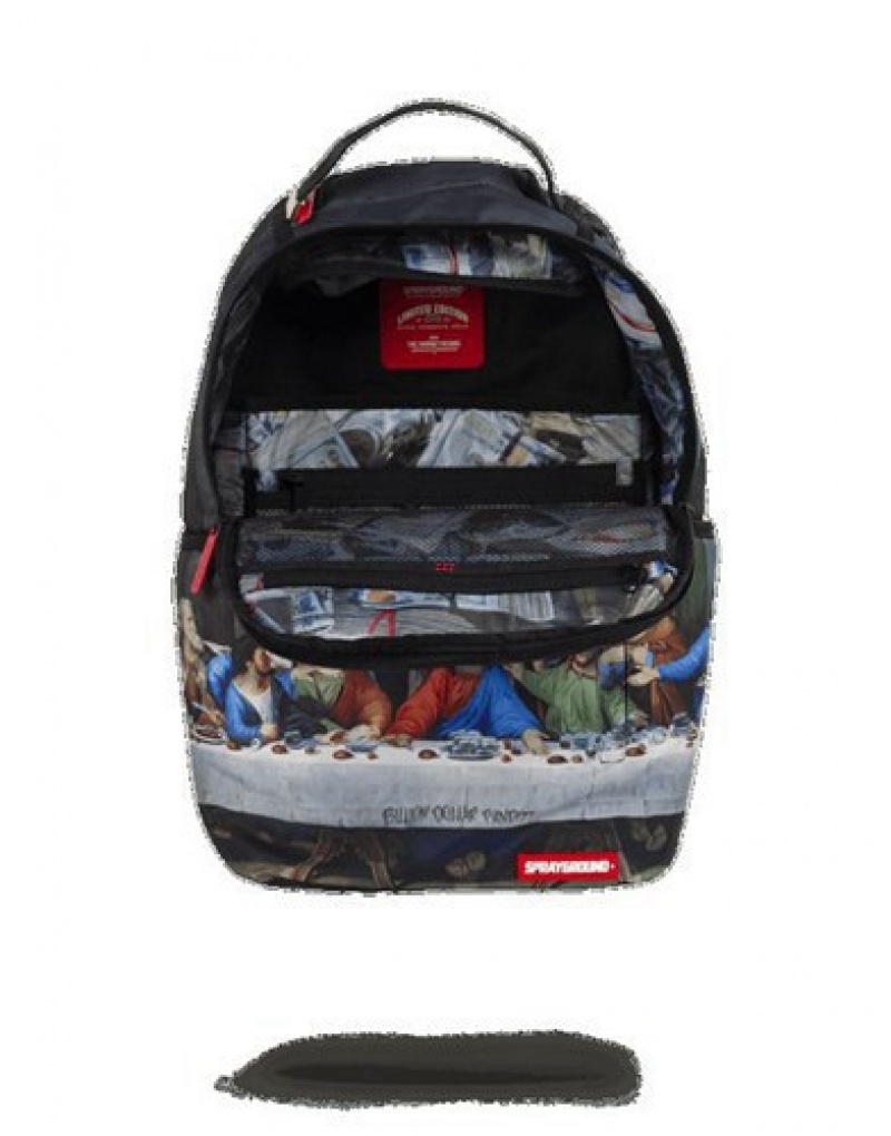 Black Sprayground Last Pay Out Backpacks | 83197-CQJA