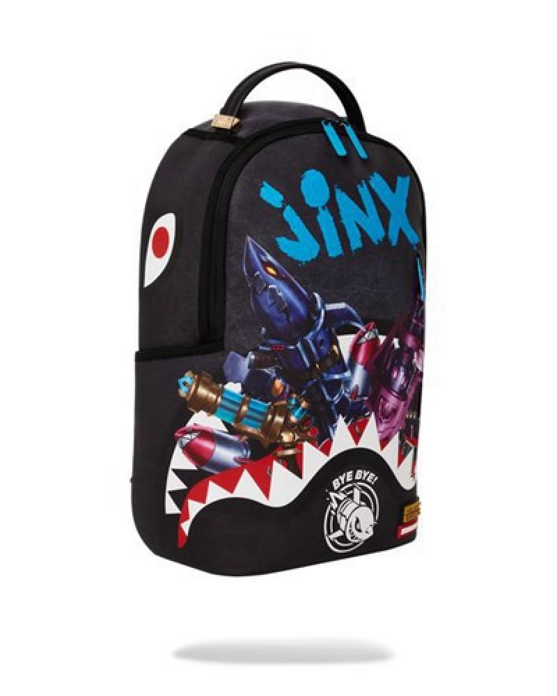 Black Sprayground League Of Legends Jinx (Dlxv) Backpacks | 82754-KSZG