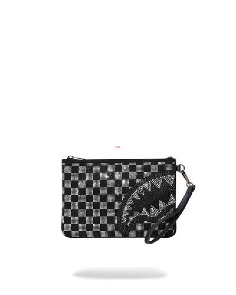 Black Sprayground Light Years Ahead Crossover Clutch Bag | 92650-WLIG