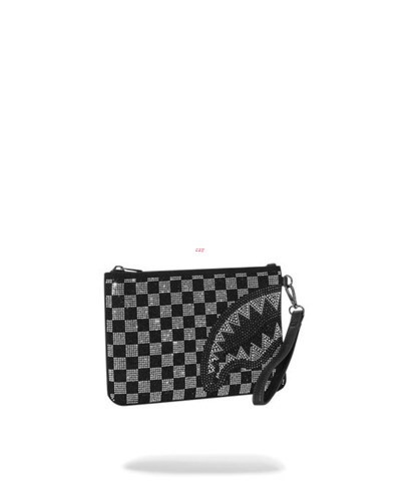 Black Sprayground Light Years Ahead Crossover Clutch Bag | 92650-WLIG