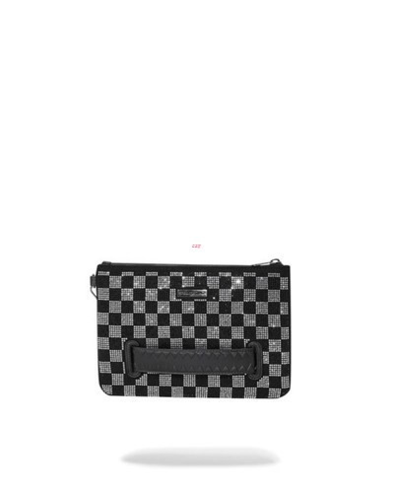 Black Sprayground Light Years Ahead Crossover Clutch Bag | 92650-WLIG