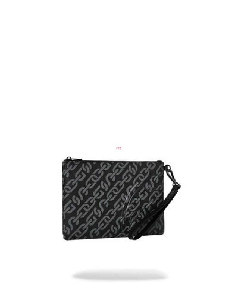 Black Sprayground Magnetic Pulse Crossover Clutch Bag | 43602-OQIM