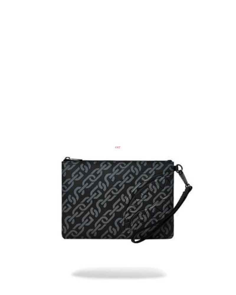 Black Sprayground Magnetic Pulse Crossover Clutch Bag | 43602-OQIM