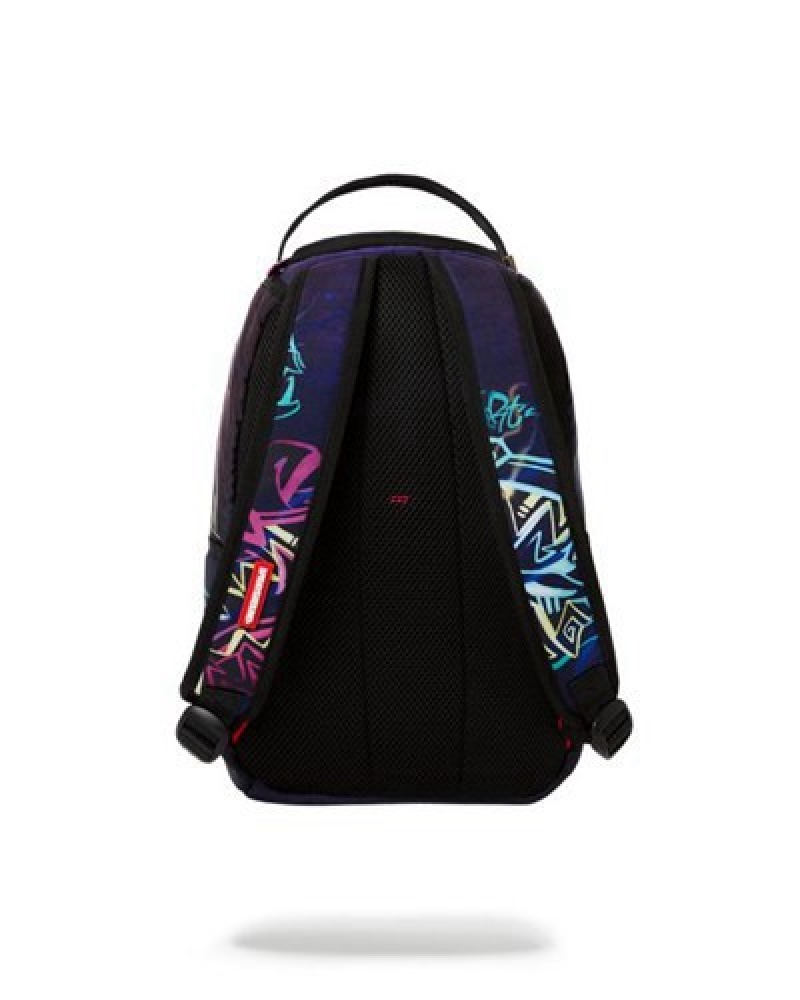 Black Sprayground Midnight Graffiti Artists Mini Backpacks | 13760-VQCJ