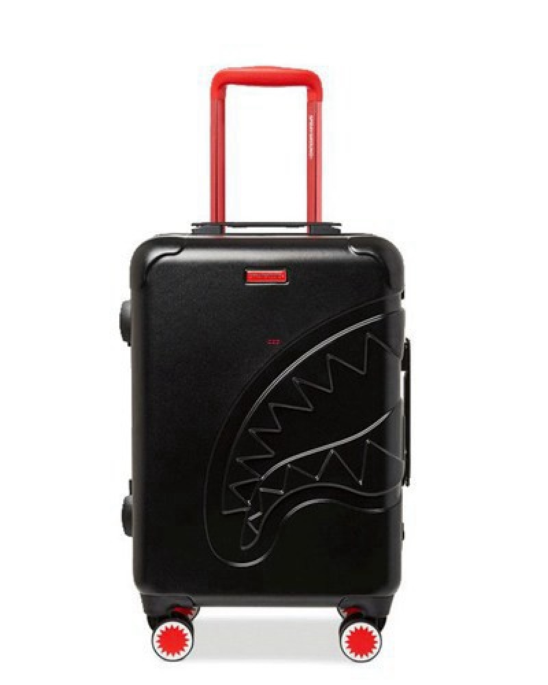 Black Sprayground Molded Sharkitecture Hardshell Carry-on Luggage | 14562-TCSK