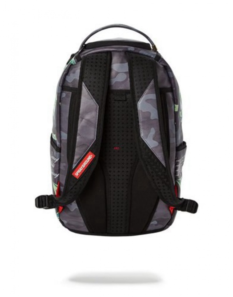 Black Sprayground Money Monster Backpacks | 20746-BKHZ