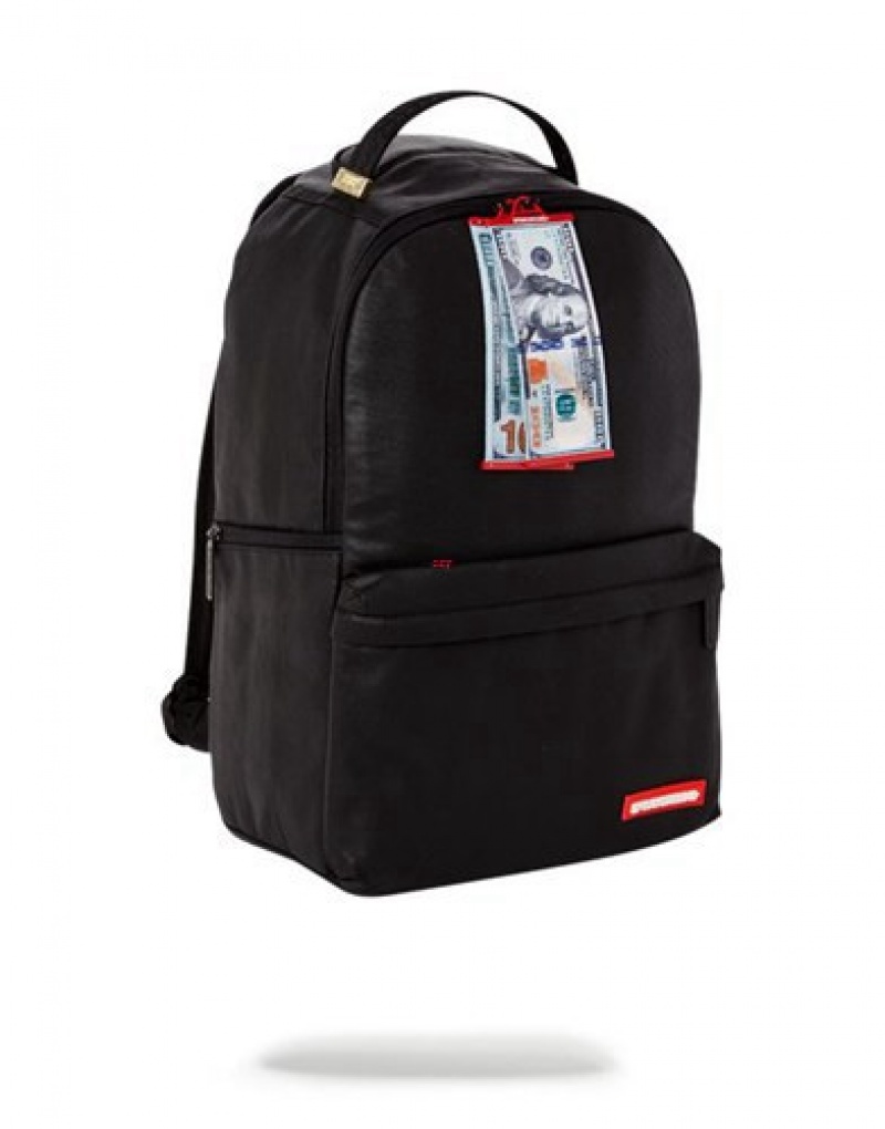 Black Sprayground Money Pulley Backpacks | 93065-QWHN