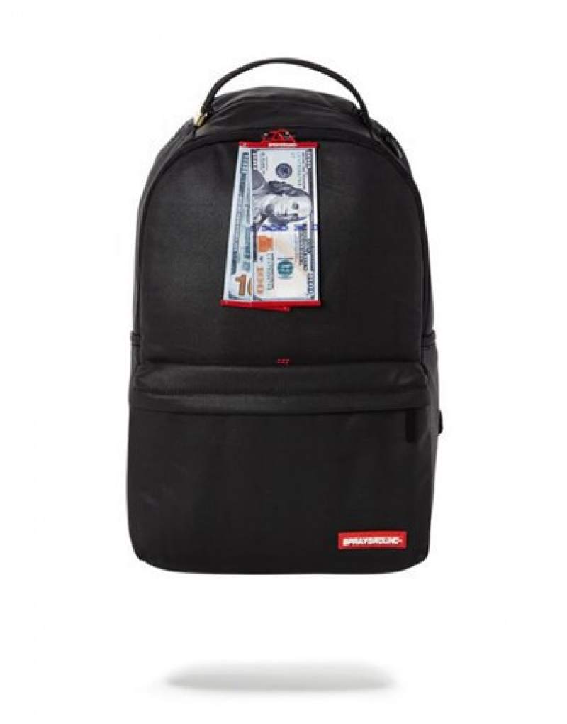 Black Sprayground Money Pulley Backpacks | 93065-QWHN