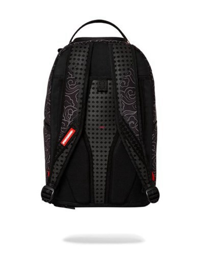 Black Sprayground Naruto Fam Backpacks | 98713-BFHP