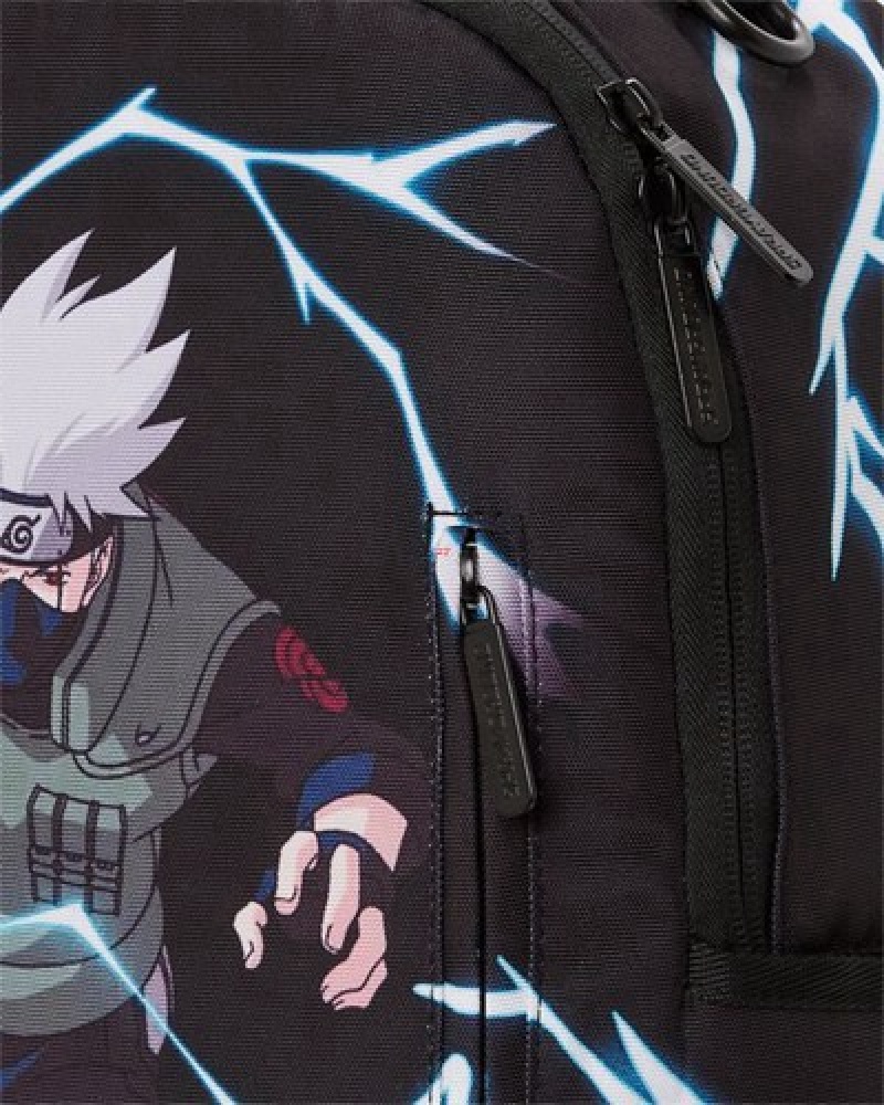 Black Sprayground Naruto Lightning (Dlxr) Backpacks | 60784-TOKP