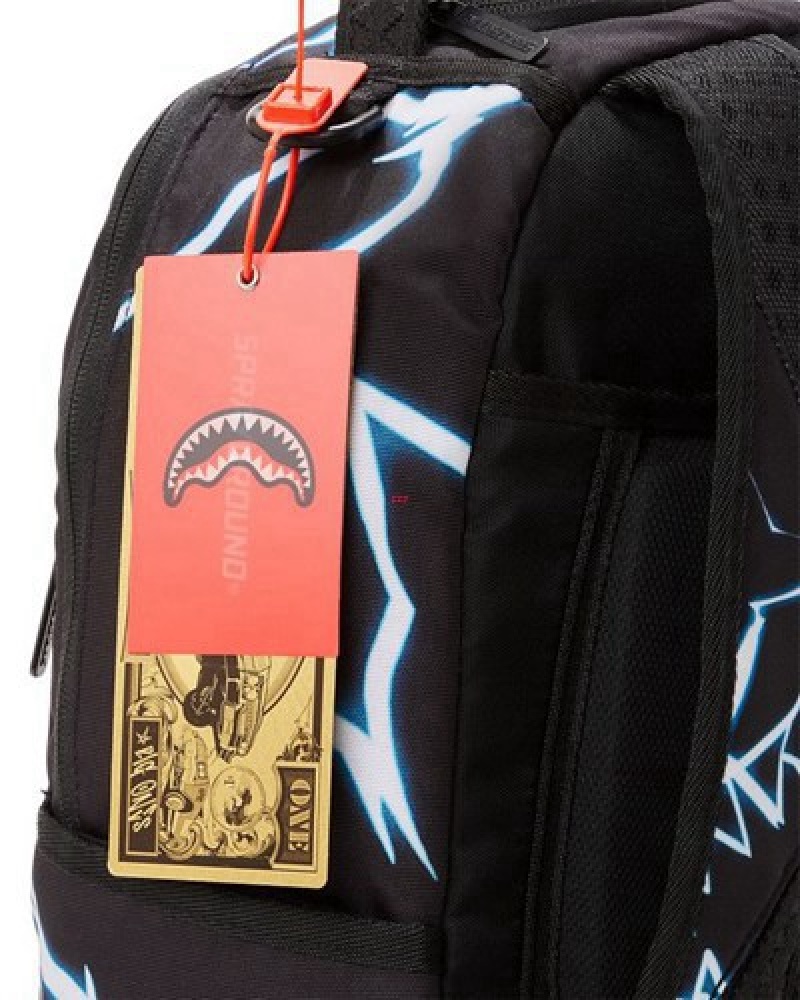 Black Sprayground Naruto Lightning (Dlxr) Backpacks | 60784-TOKP