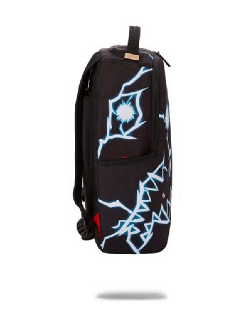 Black Sprayground Naruto Lightning (Dlxr) Backpacks | 60784-TOKP