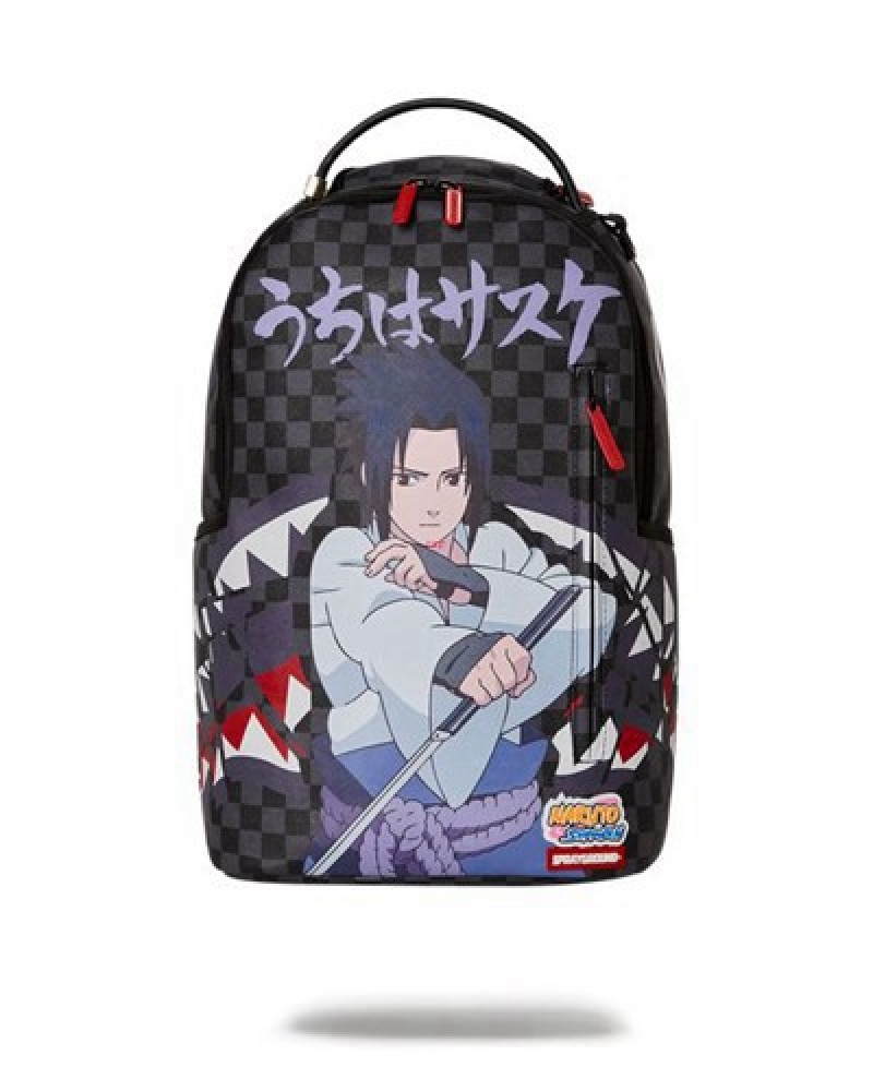 Black Sprayground Naruto Sasuke (Dlxv) Backpacks | 96452-DYQK