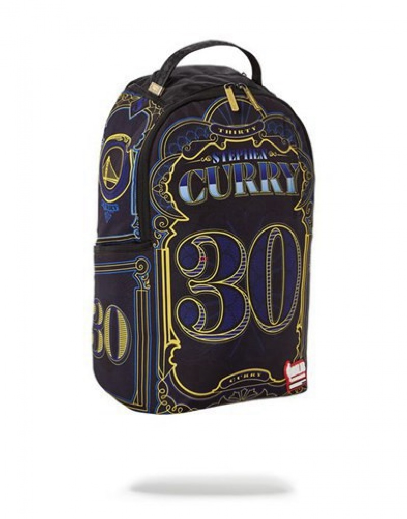 Black Sprayground Nba Curry Money Backpacks | 34590-ZKBC