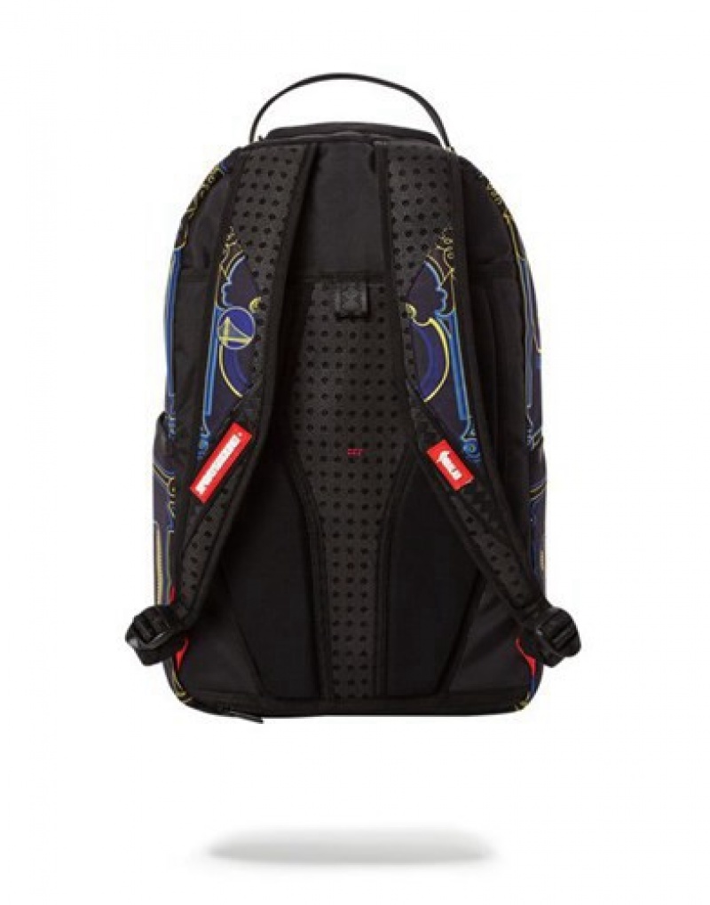 Black Sprayground Nba Curry Money Backpacks | 34590-ZKBC