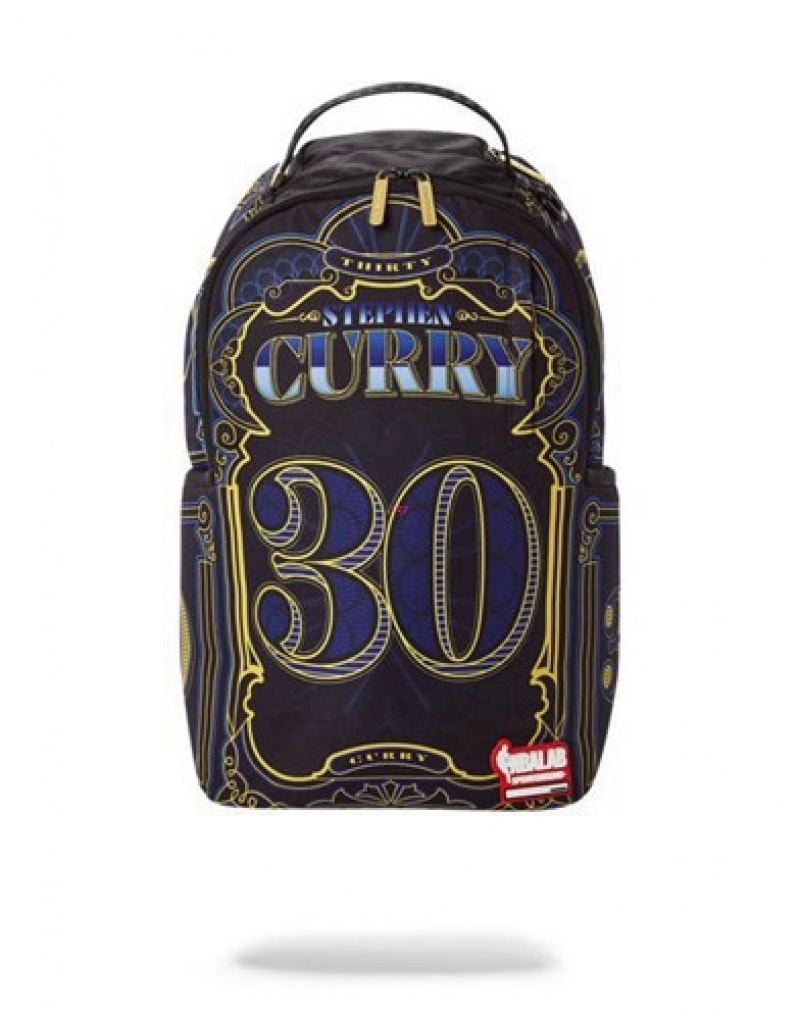 Black Sprayground Nba Curry Money Backpacks | 34590-ZKBC