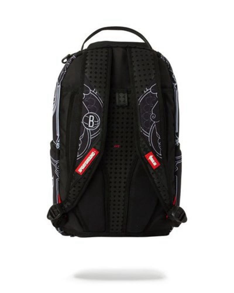 Black Sprayground Nba Durant Money Backpacks | 29146-YGVP