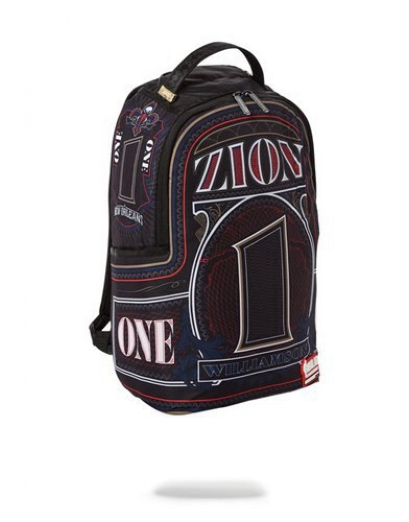 Black Sprayground Nba Zion Money Backpacks | 70614-ZOJV