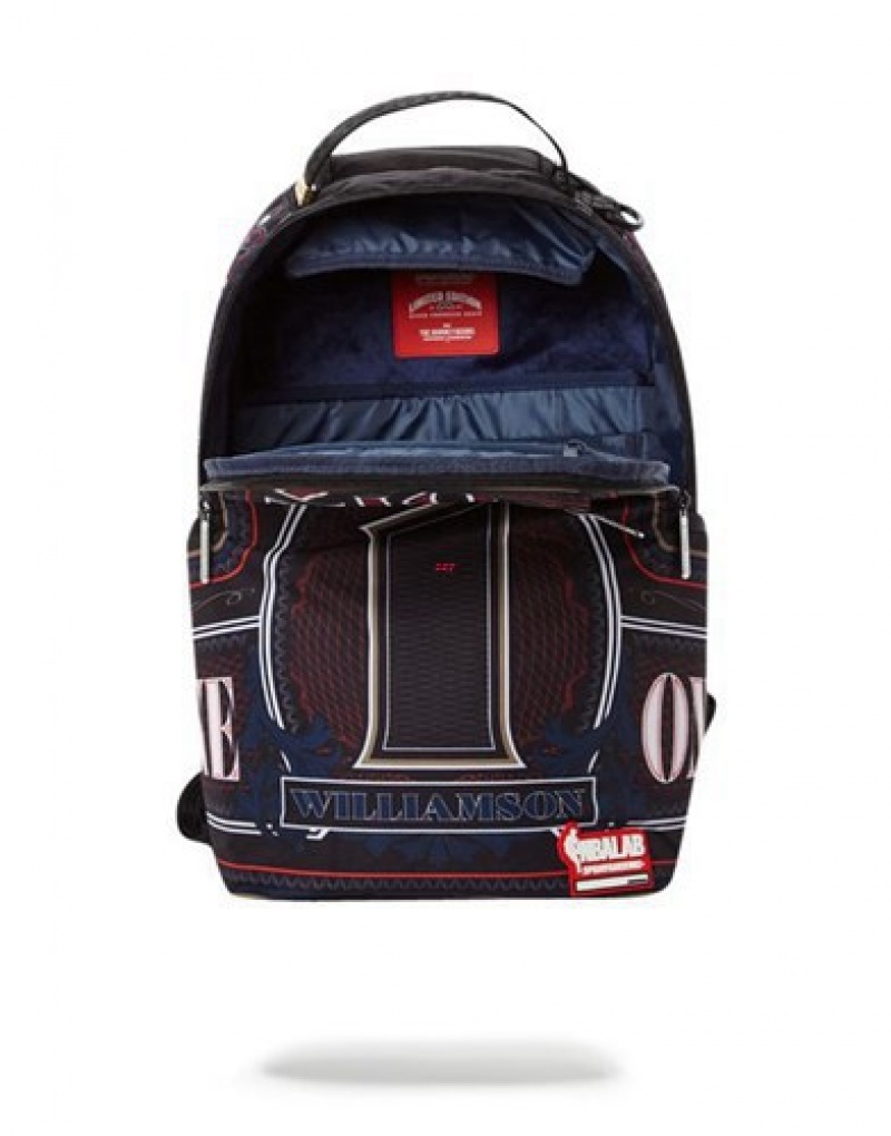 Black Sprayground Nba Zion Money Backpacks | 70614-ZOJV