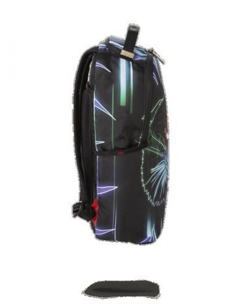 Black Sprayground Neon Tiger (One Of One) Backpacks | 26750-JUKN