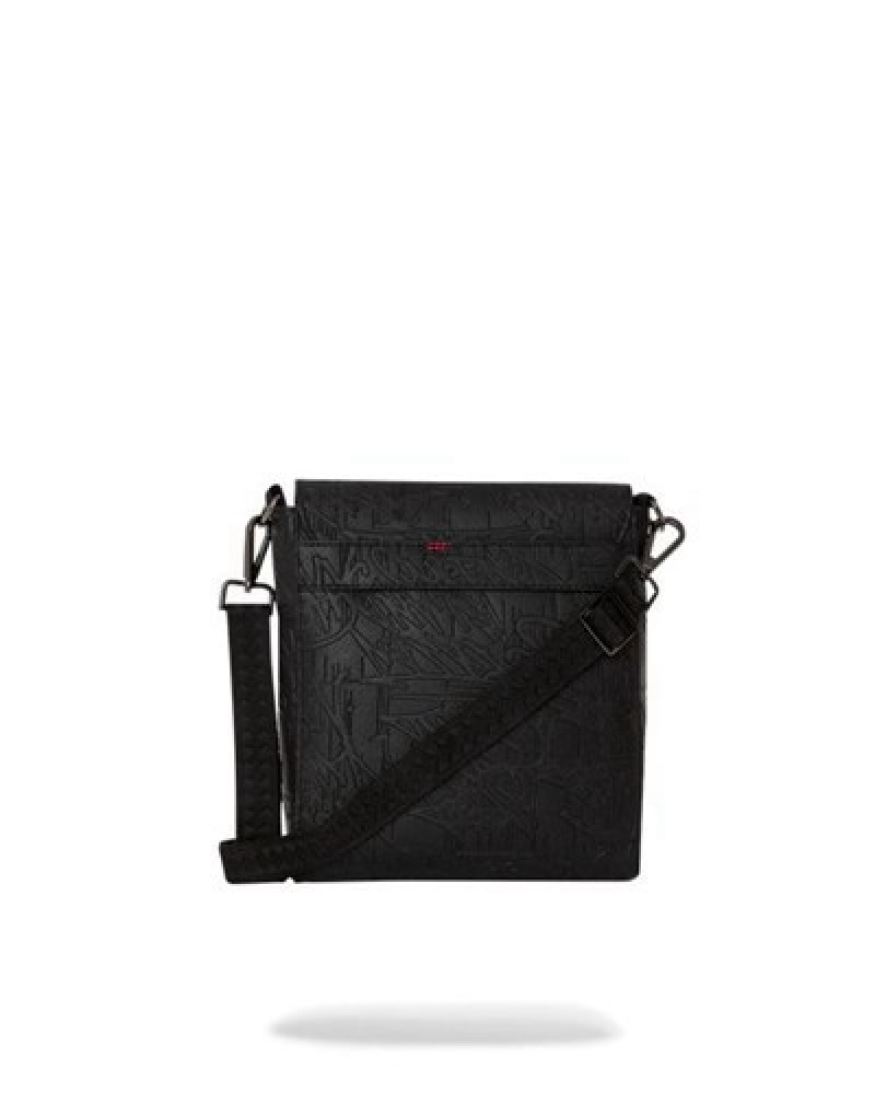 Black Sprayground Nightflight G800 Messenger Crossbody Bags | 87351-JCDA