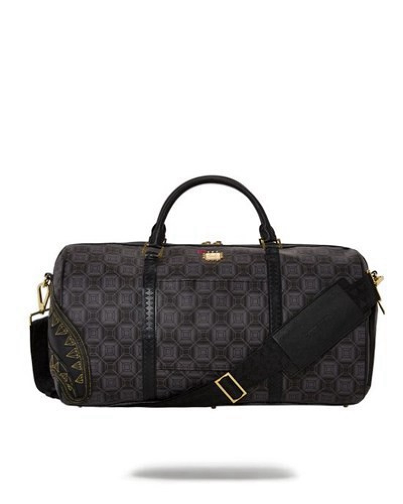 Black Sprayground Obsidian Stunner A.I.6 Sandflower Collab Duffle Bags | 97086-SWFT