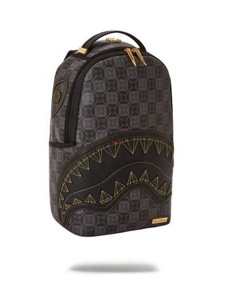 Black Sprayground Obsidian Stunner A.I.6 Sandflower Collab (Dlxv) Backpacks | 86925-XRVF