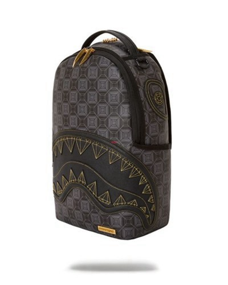 Black Sprayground Obsidian Stunner A.I.6 Sandflower Collab (Dlxv) Backpacks | 86925-XRVF