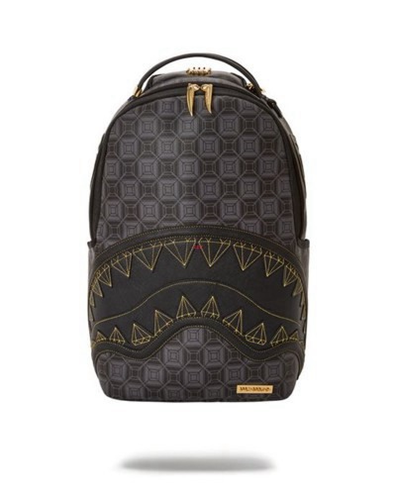 Black Sprayground Obsidian Stunner A.I.6 Sandflower Collab (Dlxv) Backpacks | 86925-XRVF